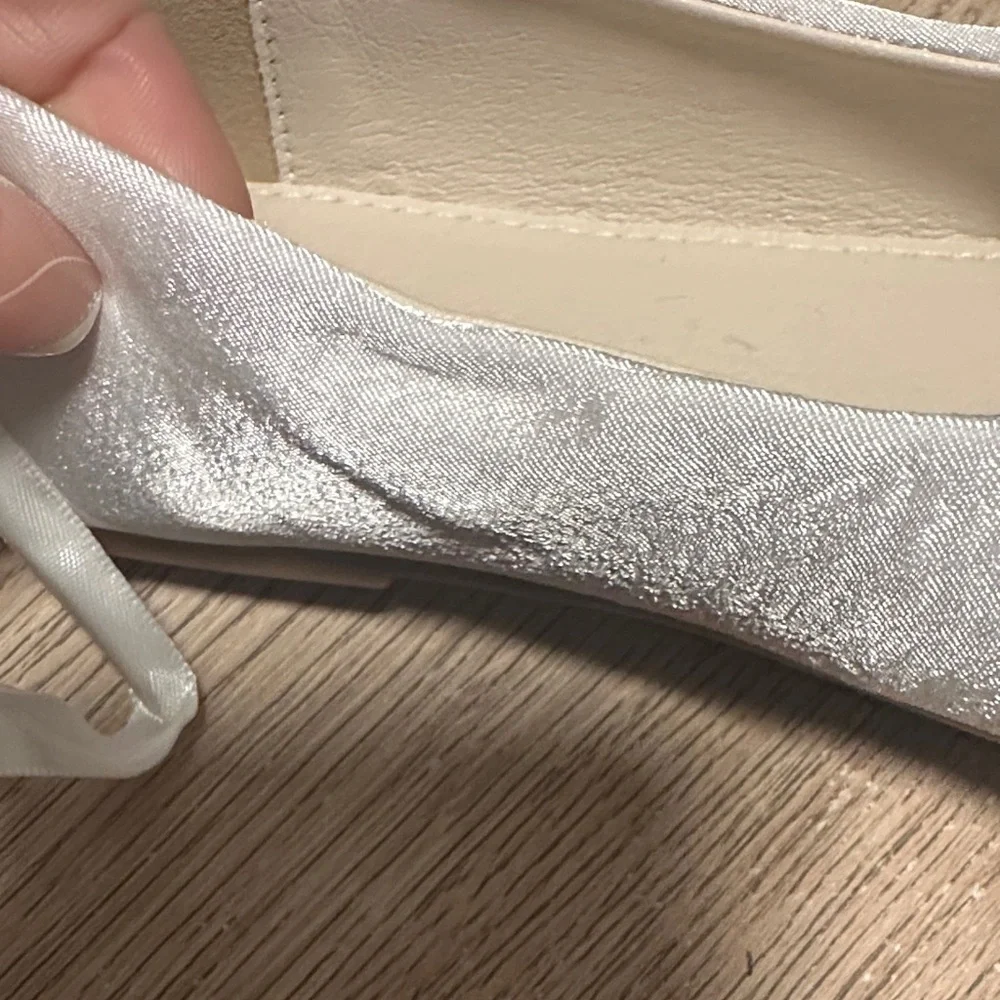 Felix & Flora White Ballet Flats with Pearls size 13